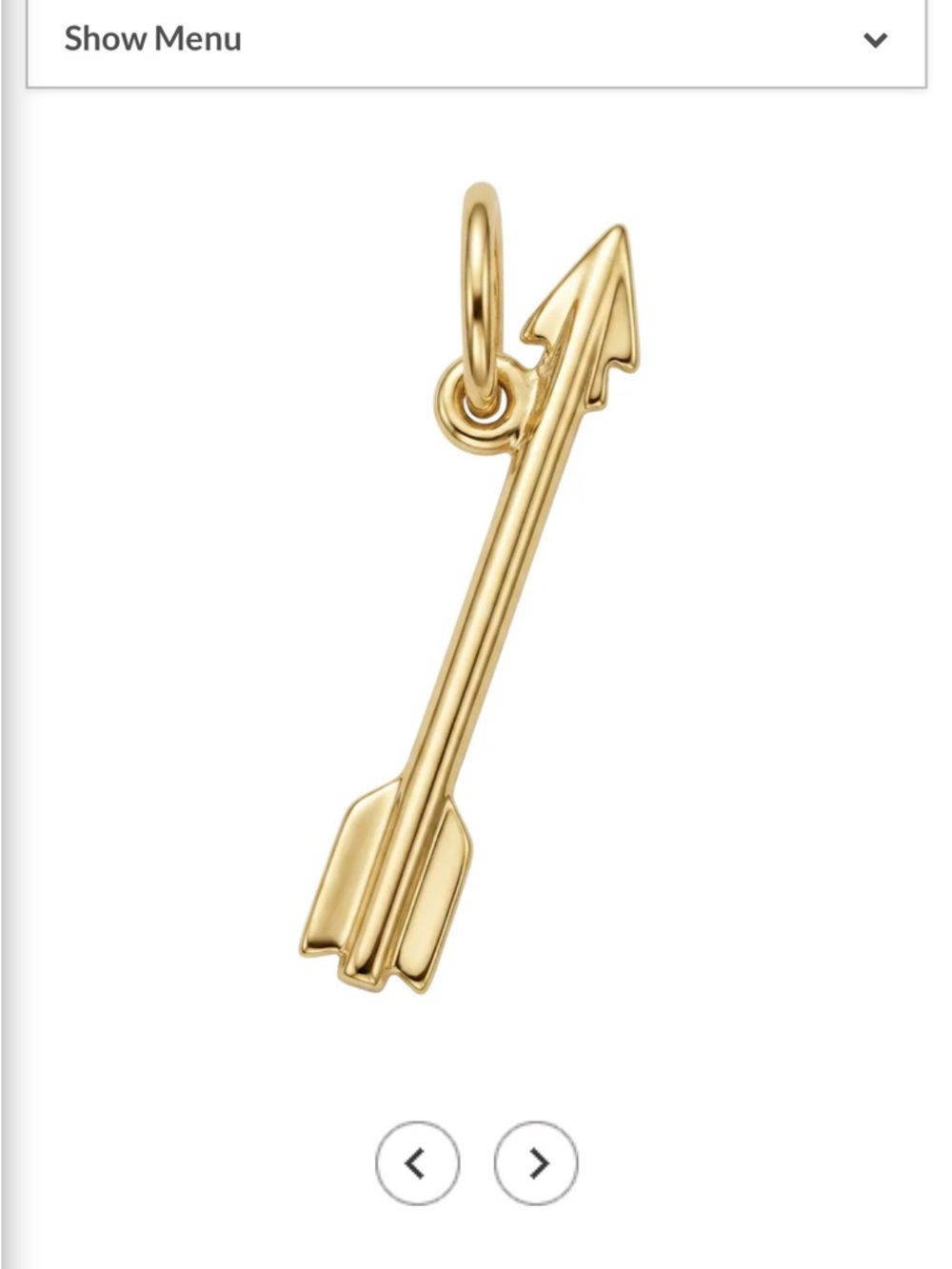 Helen Ficalora 14k White Gold Arrow Charm